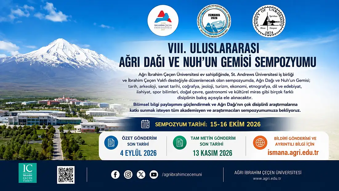 Ağrı Dağı ve Nuh'un Gemisi Sempozyumu için bildiri başvuruları başladı
