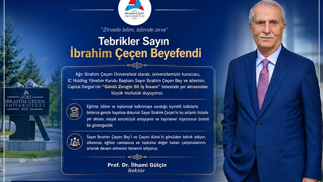 AİÇÜ'den İbrahim Çeçen'e anlamlı tebrik