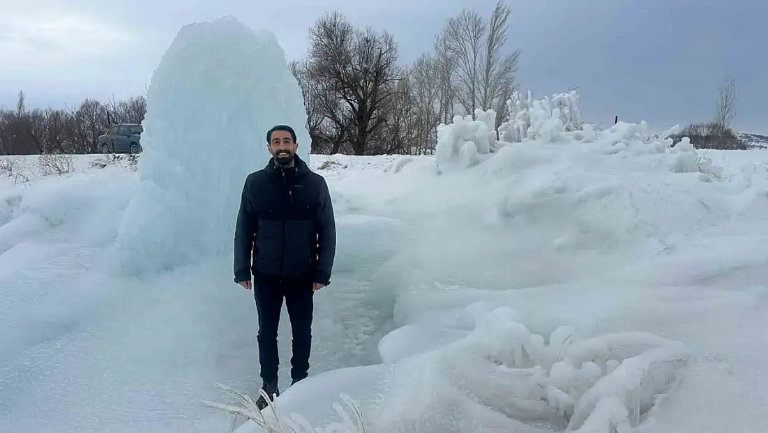 Hınıs’ta -31 derecede dev buz kütlesi meydana geldi