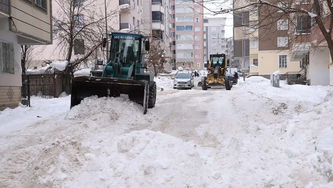 Muş'ta Ara Sokaklarda Kar Temizleme Çalışmaları Sürüyor
