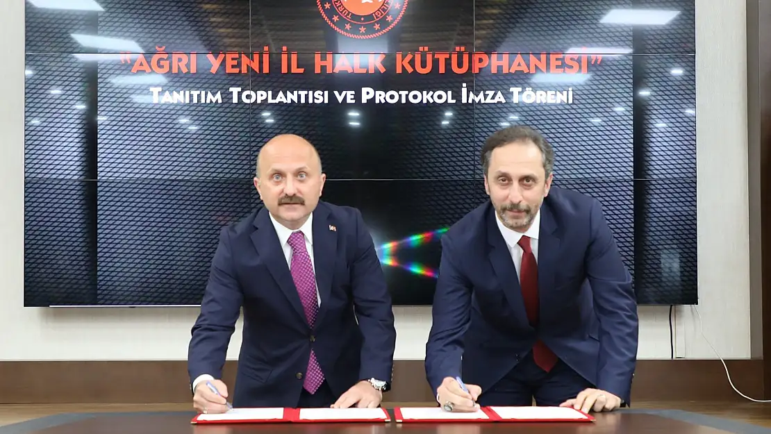 'Ağrı Yeni İl Halk Kütüphanesi'  protokol imza töreni düzenlendi