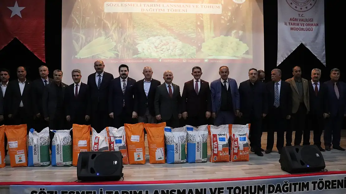 AĞRI'DA SÖZLEŞMELİ TARIM LANSMANI VE TOHUM DAĞITIM TÖRENİ DÜZENLENDİ