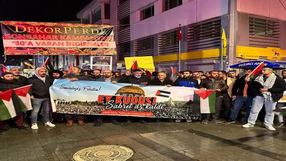 Ağrı'da İsrail'in Gazze saldırısı protesto edildi