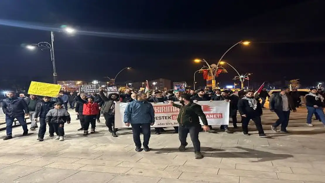 İsrail'in Gazze saldırıları Ağrı'da protesto edildi