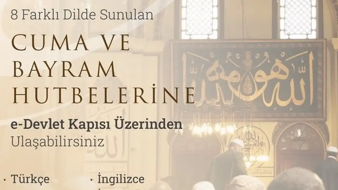 Hutbeler 8 dilde yayınlanacak