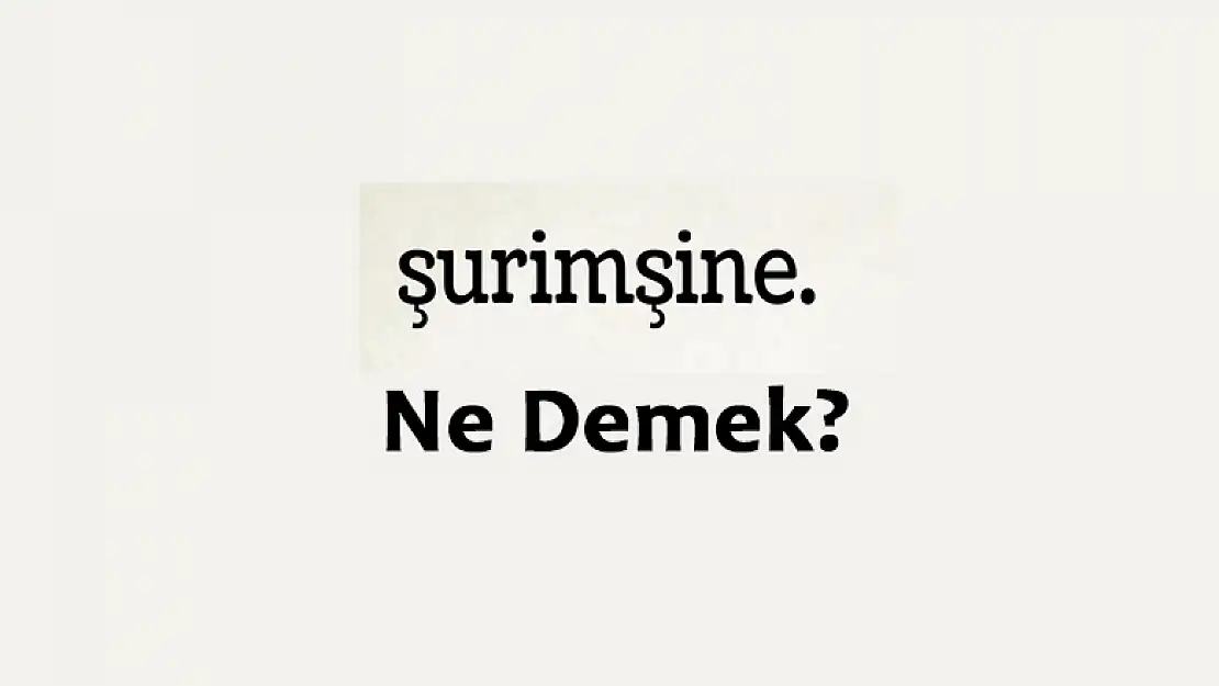 Surimşine ne demek?