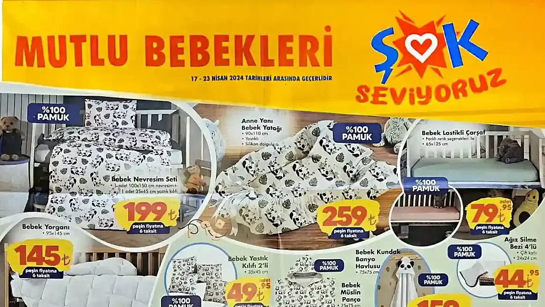 Şok 17 Nisan – 24 Nisan 2024 Çarşamba ürünleri! Bebek ürünlerinde indirim