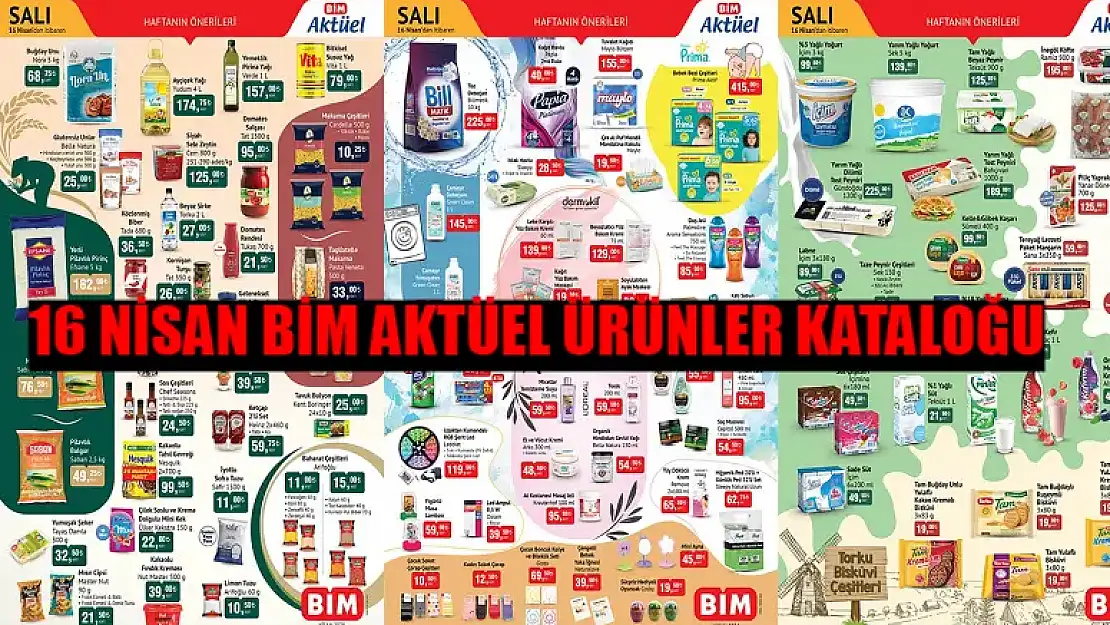 BİM Ayçiçek Yağı, Peynir, Makarna, Çamaşır Suyu İndirimi Kaçmaz! BİM 16 Nisan Kataloğu Büyük İndirim Var