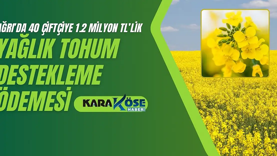 Ağrı'da 40 Çiftçiye 1.2 Milyon TL'lik Yağlık Tohum Destekleme Ödemesi