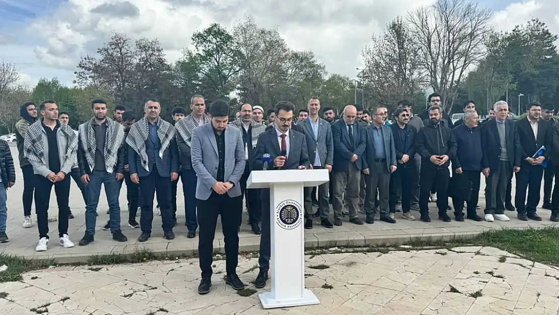Erzurum'da üniversite öğrencilerinden Filistin' destek