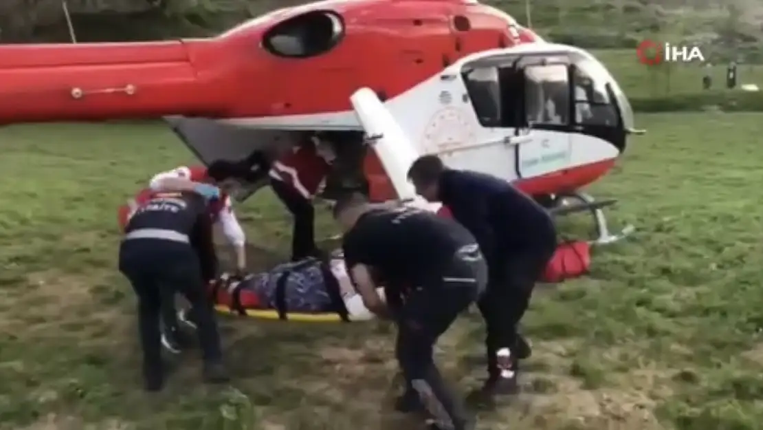 Van'da pancar toplarken düşen vatandaşa ambulans helikopter yetişti