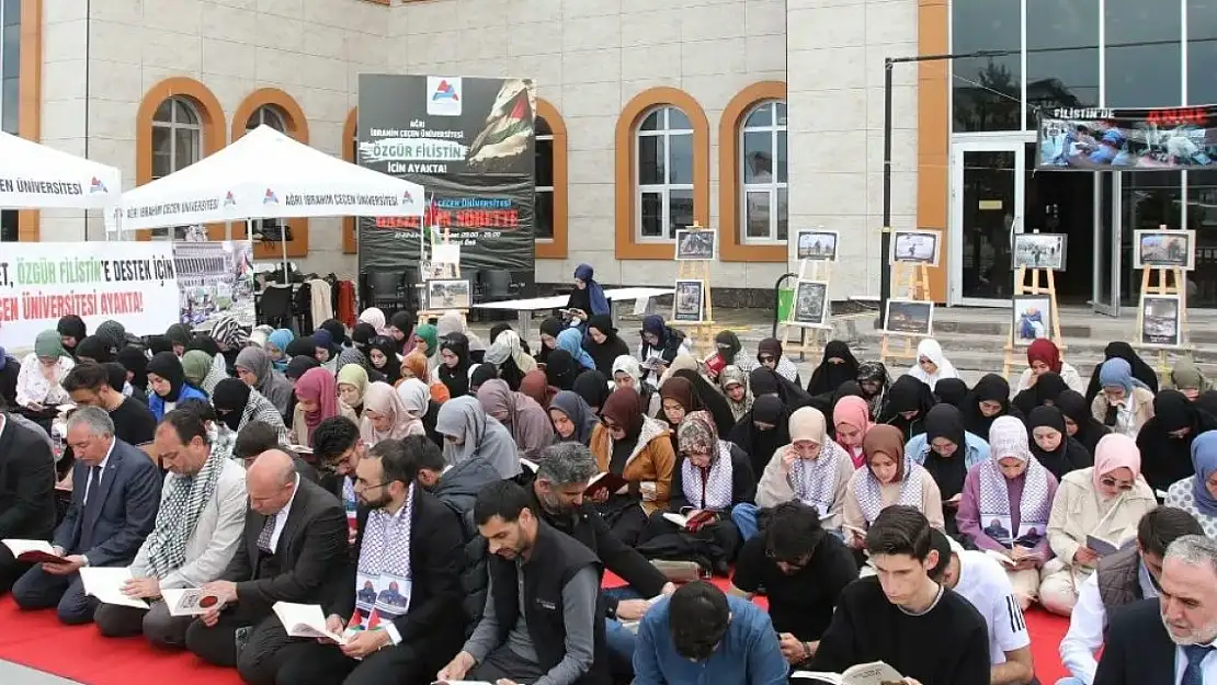 Ağrı'da Filistinlilere destek eylemi