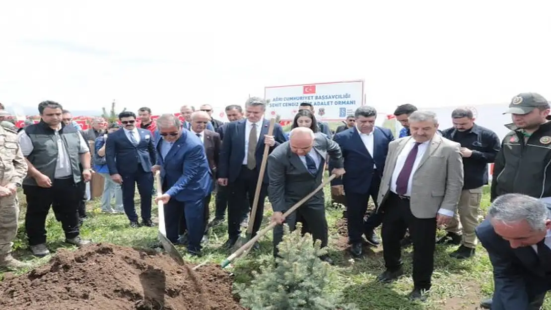 Ağrılı şehit infaz koruma memurunun adının verildiği ormanlık alana fidan dikildi