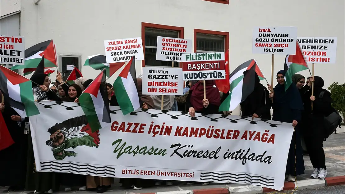 Bitlis'te İsrail'in Gazze'ye yönelik saldırıları protesto edildi