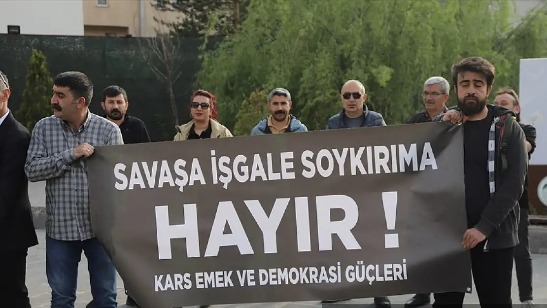 Kars'ta İsrail'in Gazze'ye yönelik saldırıları protesto edildi