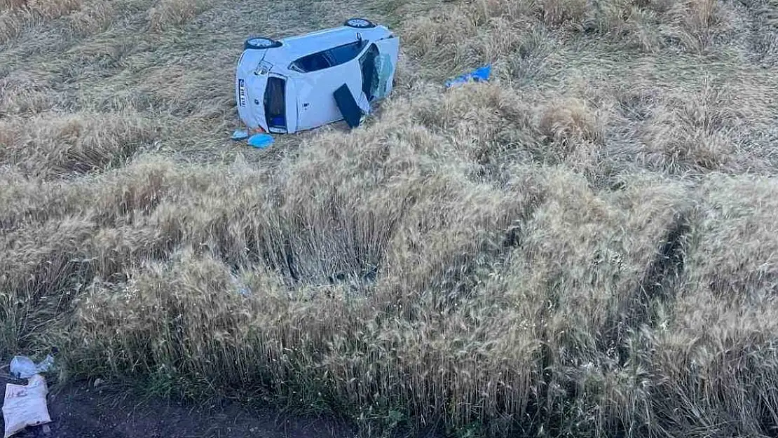 Sürücüsünün kontrolünden çıkan otomobil tarlaya uçtu: 2 yaralı