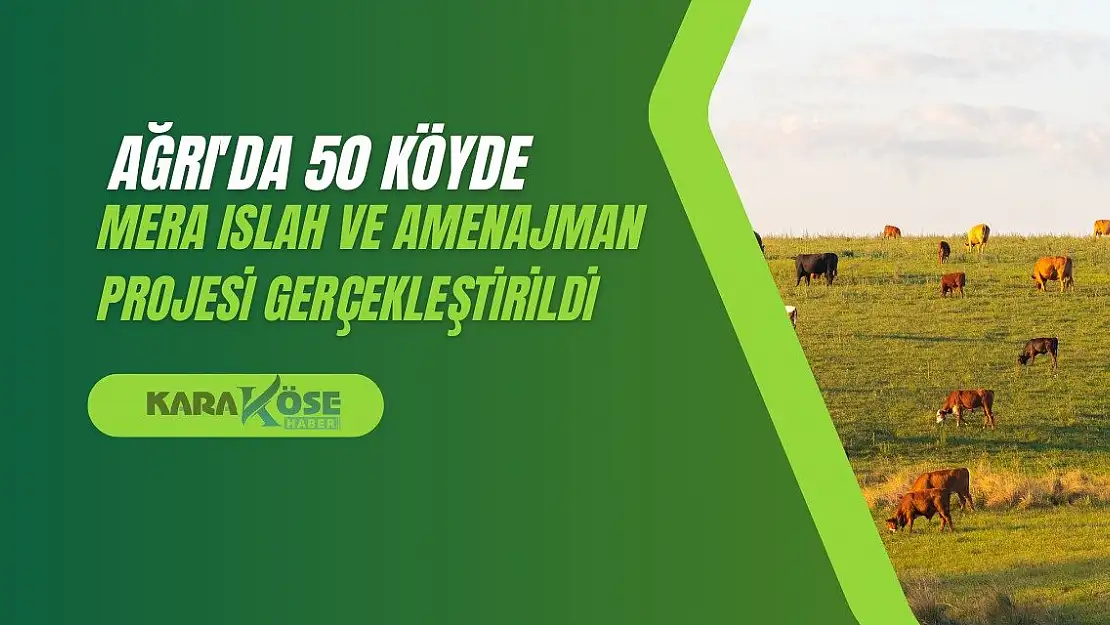 Ağrı'da 50 Köyde Mera Islah ve Amenajman Projesi Gerçekleştirildi