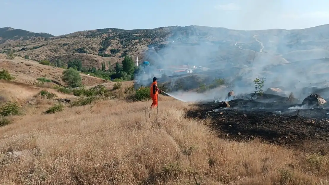 Bingöl'deki yangın ormanlık alana sıçramadan söndürüldü