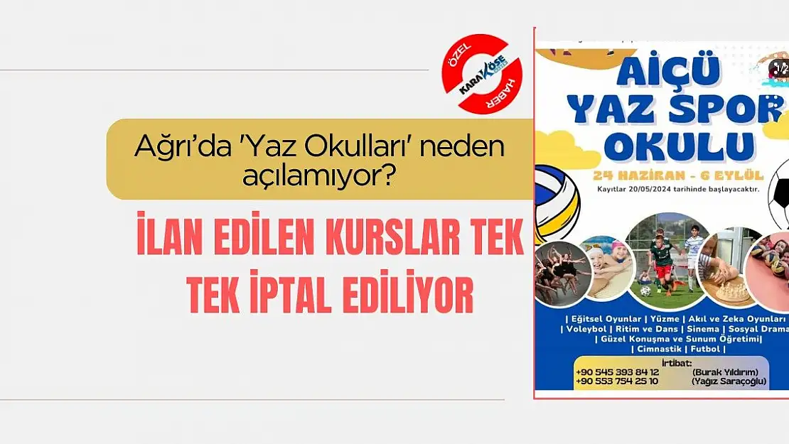 Ağrı'da 'Yaz Okulları' neden açılamıyor?