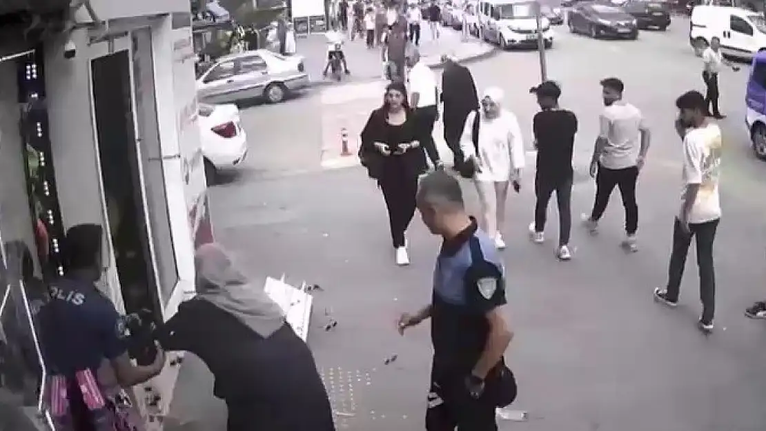 Erzurum'da yaşlı kadının talihsizliği kameralara yansıdı