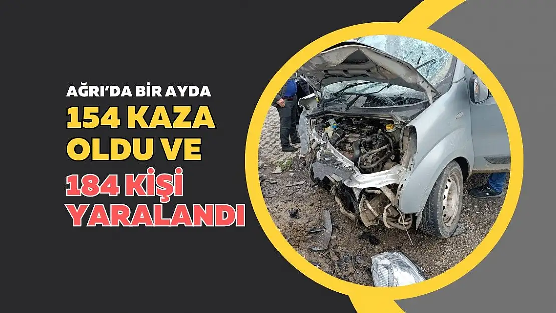 Ağrı'da bir ayda154 kaza oldu ve 184 kişi yaralandı