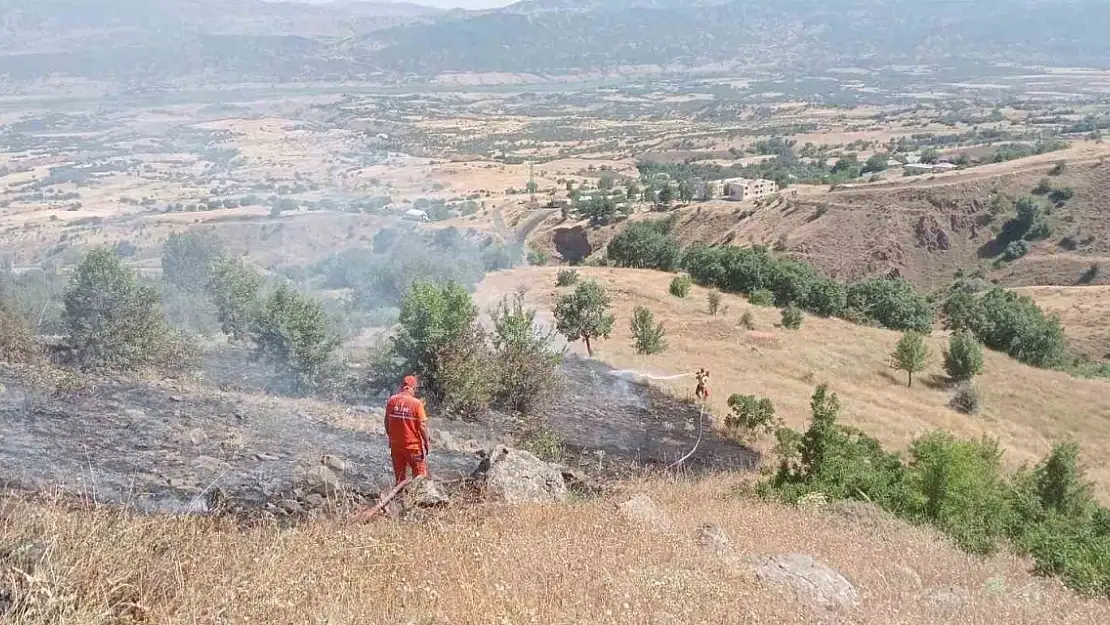 Bingöl'de çıkan yangın ormanlık alana sıçramadan söndürüldü
