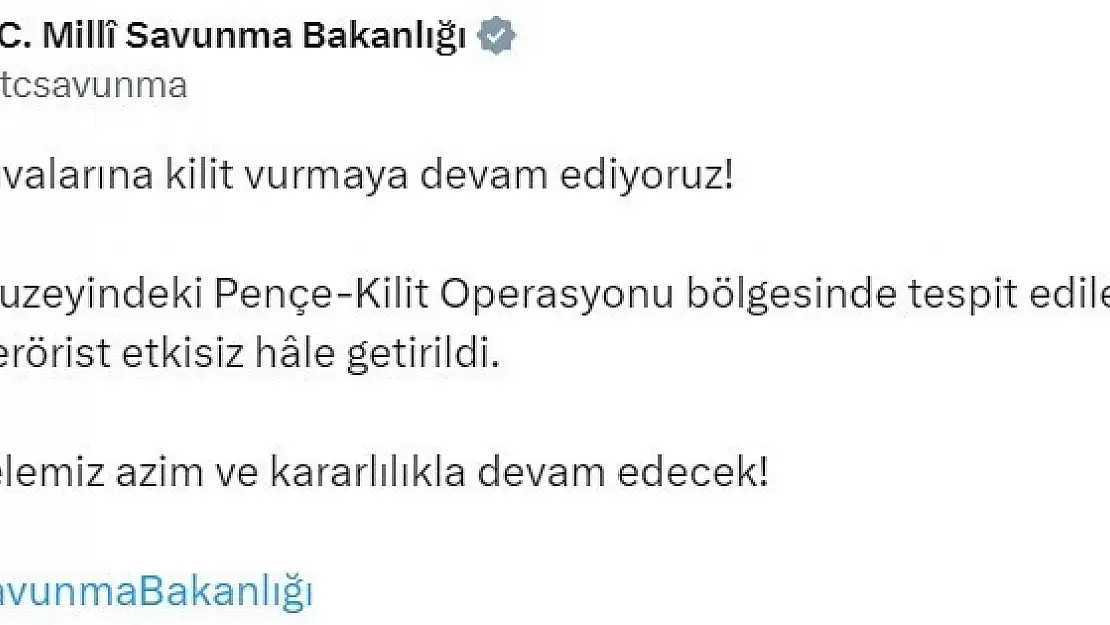 Irak'ın kuzeyinde 12 PKK'lı terörist etkisiz hale getirildi