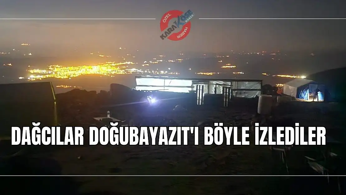 Ağrı Dağı'ndan Doğubayazıt'ın Büyüleyici Gece Görüntüsü