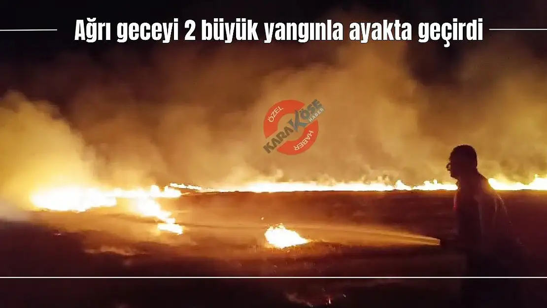 Ağrı geceyi 2 büyük yangınla ayakta geçirdi