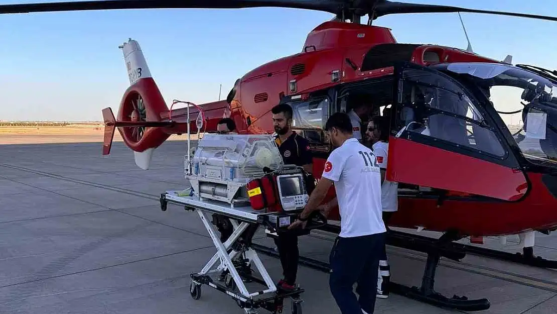 Mardin'de 1 günlük bebek ambulans helikopterle Diyarbakır'a sevk edildi