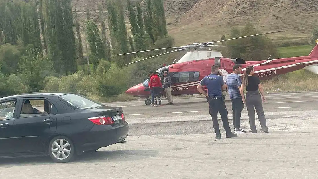 Erzurum'da kalp krizi geçiren hasta için ambulans helikopter yola indi