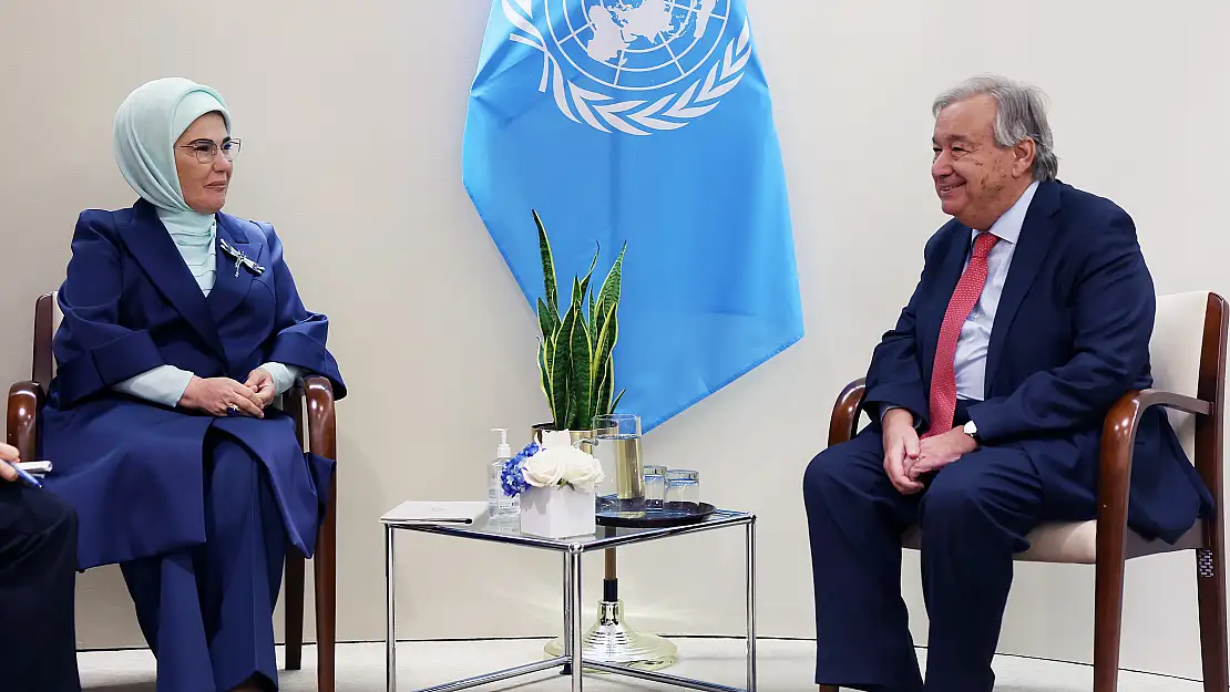 Emine Erdoğan ile BM Genel Sekreteri Guterres Bir Araya Geldi