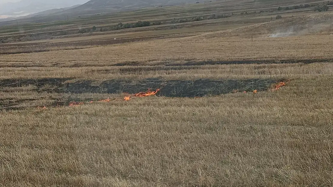 Ağrı'da sonbahar geldi anız yangınları bitmedi