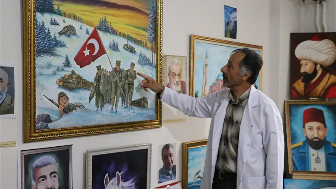 Erzurumlu ressam yatılı okulda çizmeye başladı, halen bırakmadı