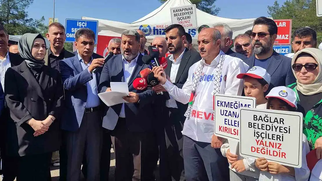 Diyarbakır'da belediyelerden çıkartılan işçilerin eylemine destek