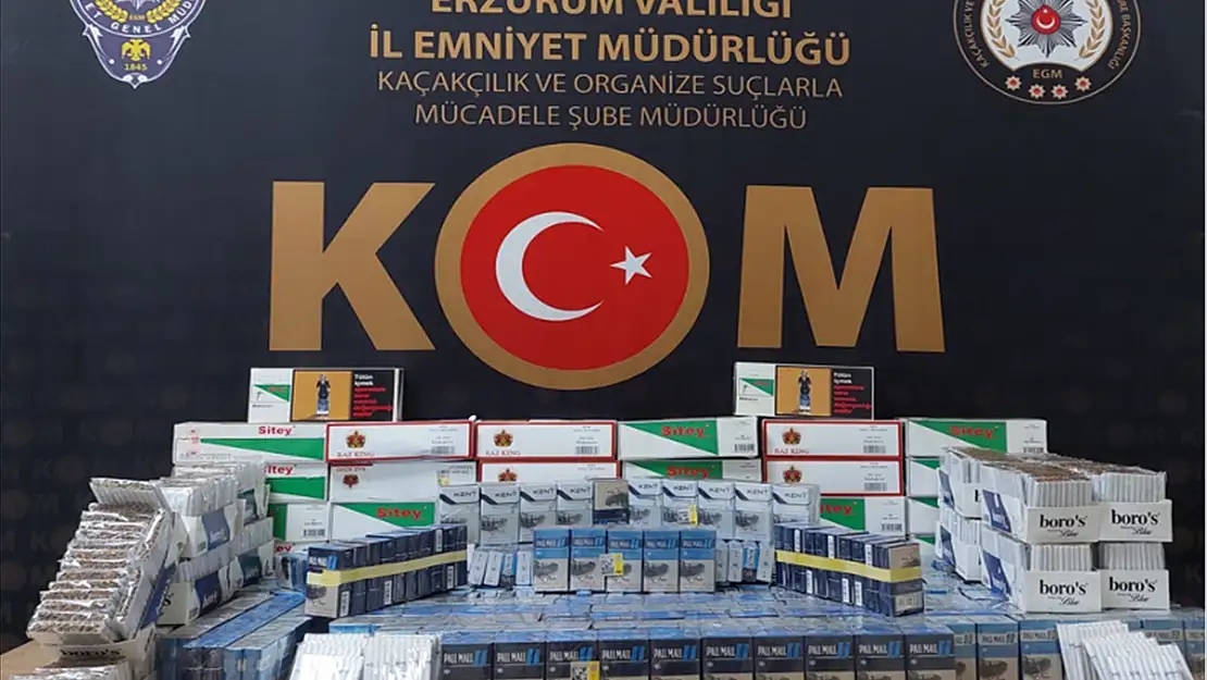 Erzurum'da çok miktarda makaron ve kaçak sigara yakalandı