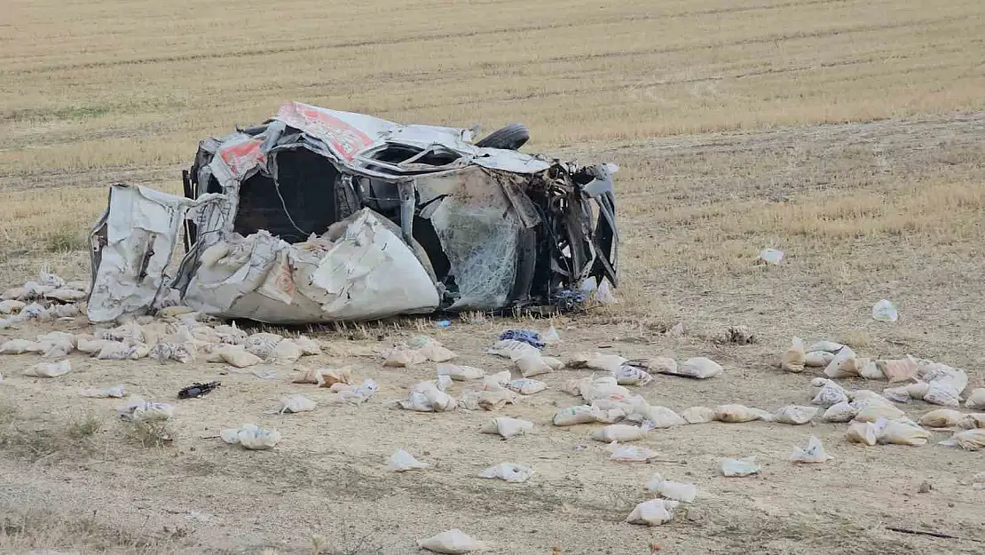 Bitlis'te lastiği patlayan minibüs şarampole devrildi