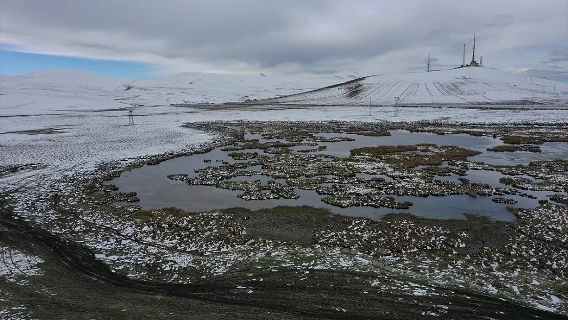 Kars'taki Çalı Gölü buz tuttu