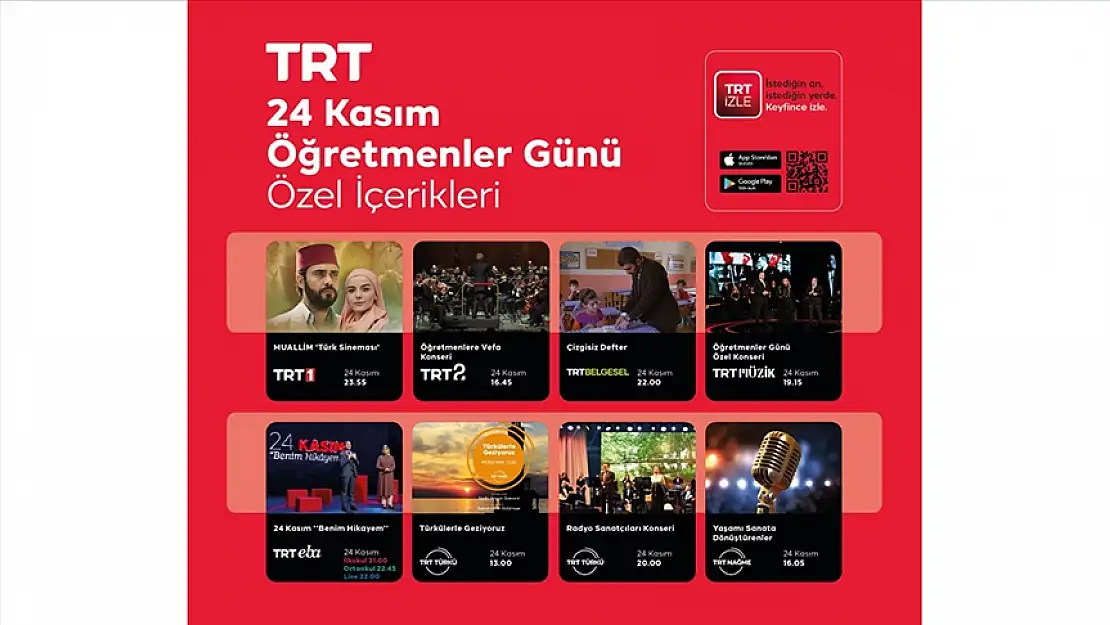 TRT'den 24 Kasım Öğretmenler Günü'ne özel içerikler