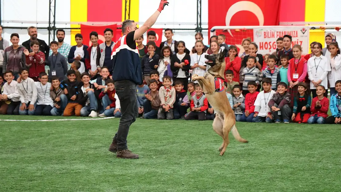 Ağrı'da eğitimli köpeklerin gösterisi büyüledi