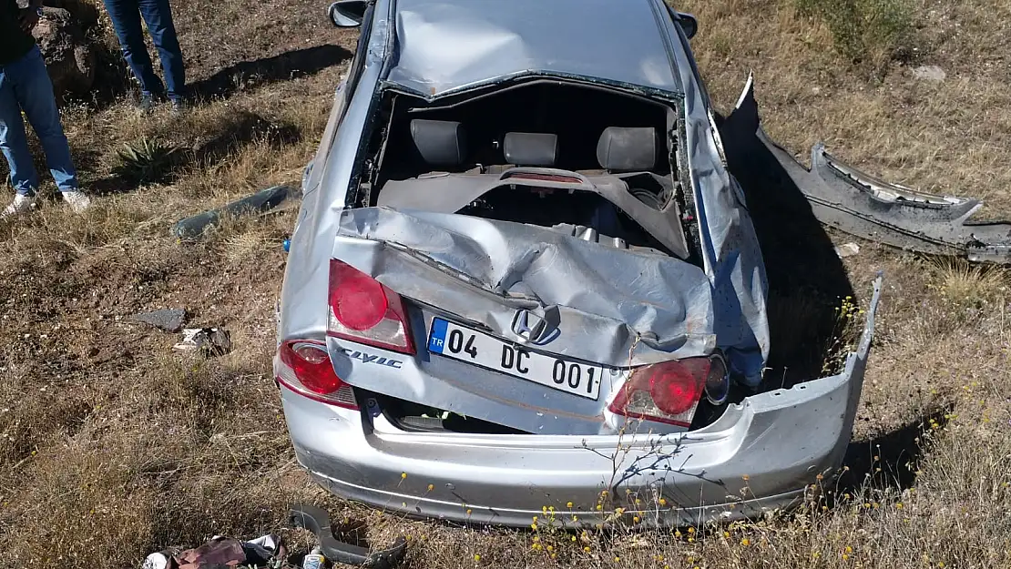 Ağrı'ya gelen polis otomobiliyle şarampole uçtu