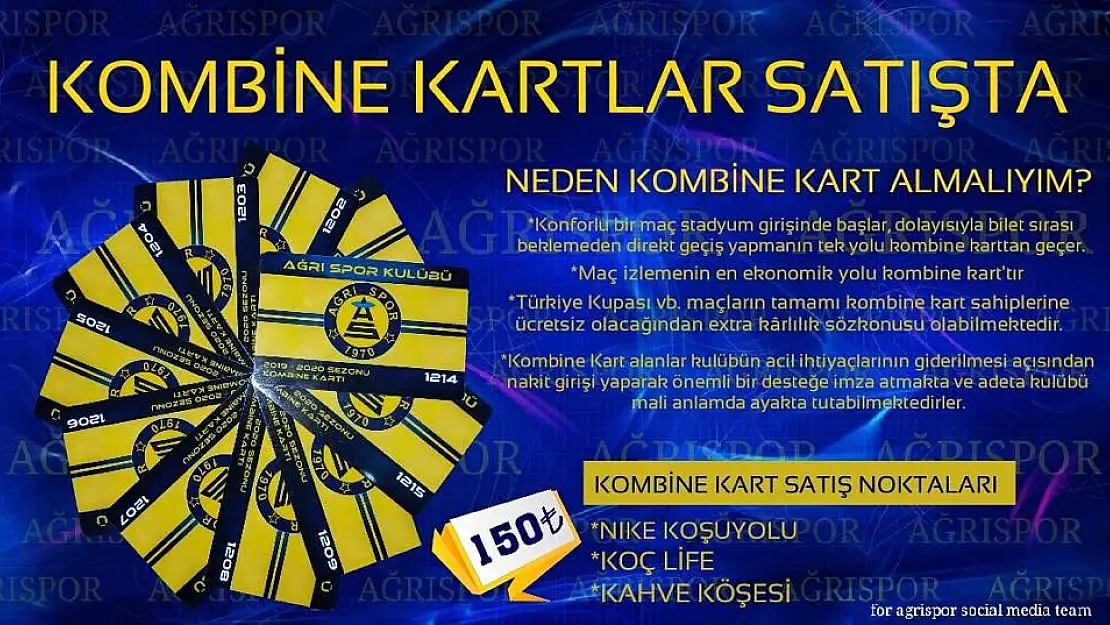 Ağrı Spor Kombine Kart Satışları Başladı