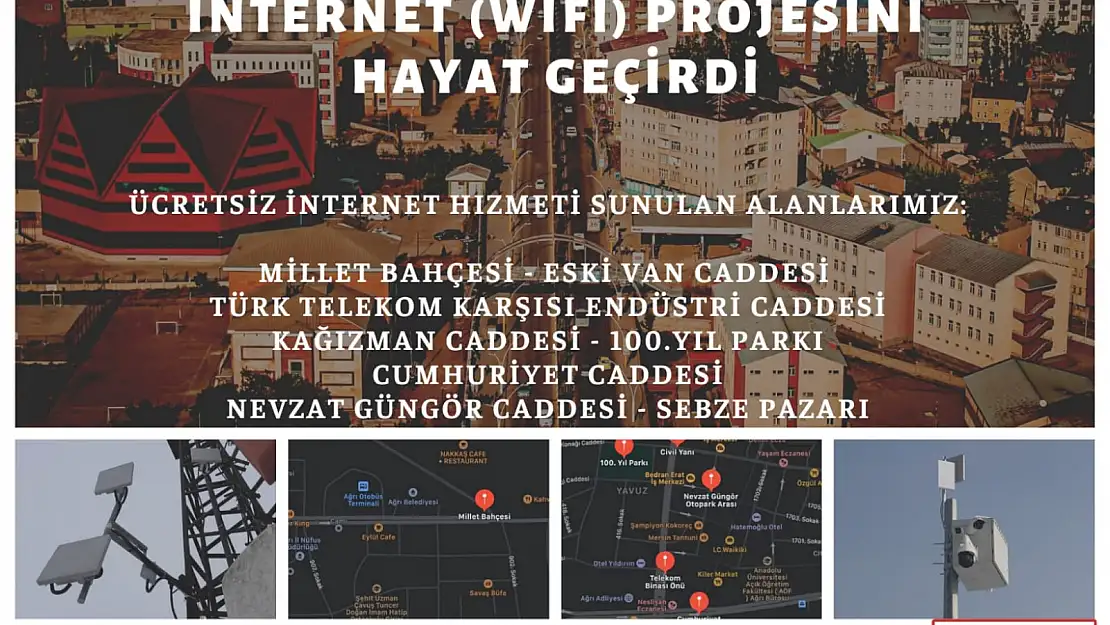 Ağrı'da internet bedava oldu