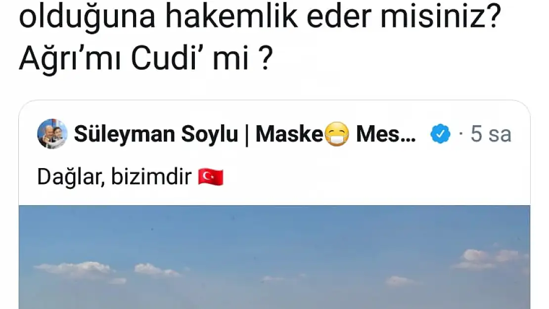 Başkan Sayan'dan Bakan Soylu'ya Nuh'un Gemisi çağrısı
