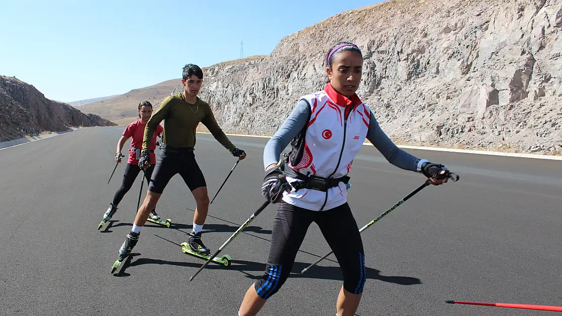 Ağrılı milli sporcu Seher Kaçmaz olimpiyatlara asfalt yolda hazırlanıyor