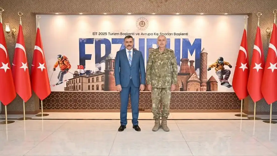 9. Kolordu Komutanı Tuğgeneral Osman Akyıldız'dan Erzurum Valisi Mustafa Çiftçi'ye Ziyaret