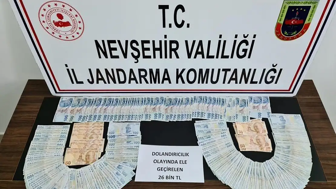 Ağrılı bir vatandaşı 26 bin lira dolandıran 3 kişi Nevşehir'de tutuklandı