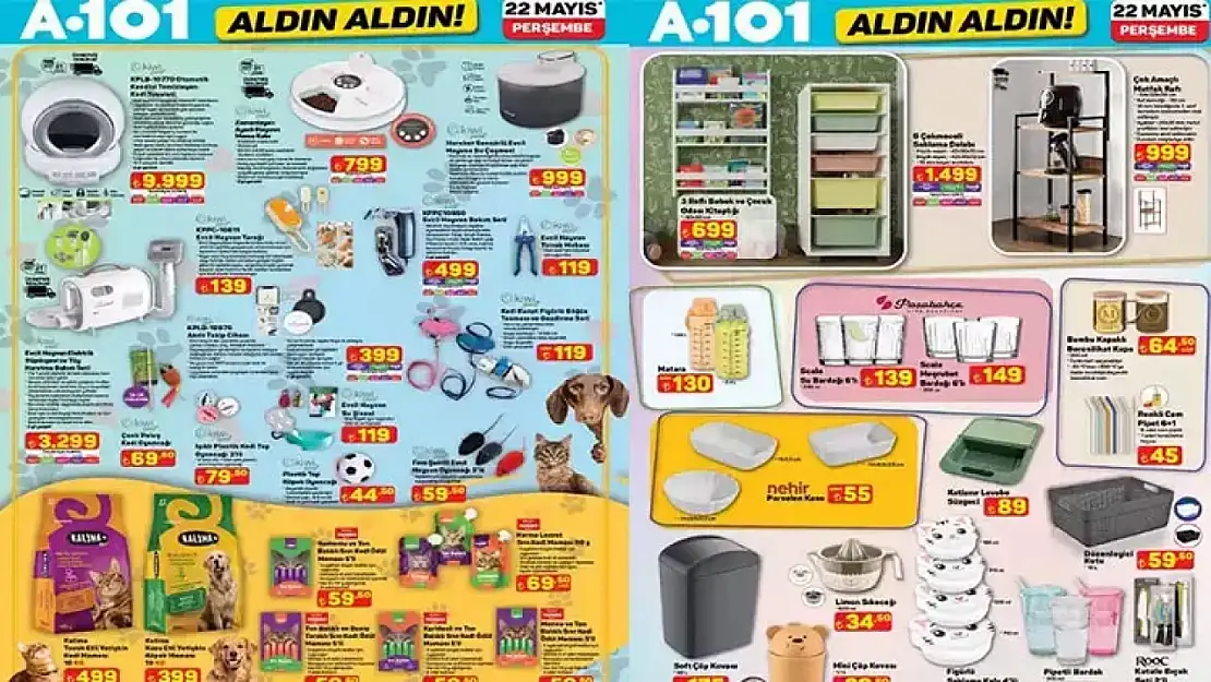 RAFLARDA YER YOK! A101'DEN 22 MAYIS 2025'TE ŞOK İNDİRİMLER: SİNEK ÖNLEYİCİDEN TİNY HOUSE'A, GÜNEŞ KREMİNDEN EVcil HAYVAN BAKIM SETİNE HER ŞEY BU KATALOGTA!