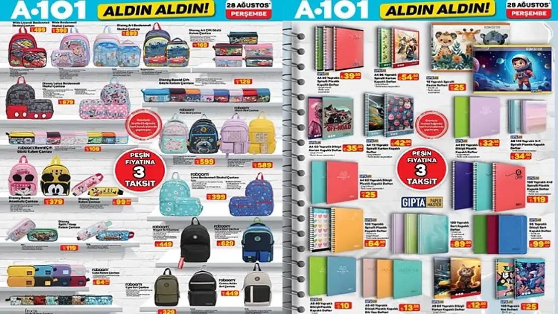 A101 broşürü ile kırtasiye ürünleri, ilkokul çantası, çaycılı dijital su sebili, şarjlı masaj aleti, halı yıkama makinesi satışa çıkıyor: A101 aktüel kataloğu bu hafta neler sunuyor, hangi ürünler var?