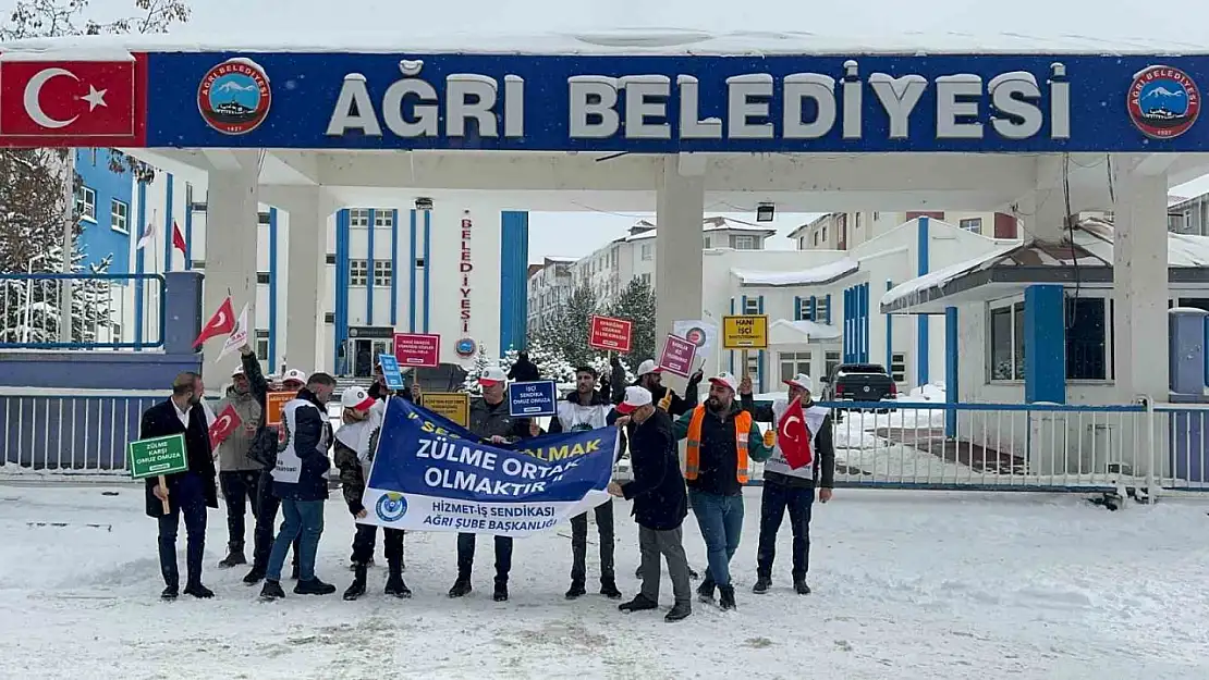 Ağrı'da belediye çalışanlarının hak mücadelesi sürüyor!